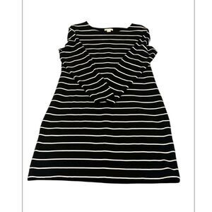 Basic H&M size large long sleeve black & white striped dress like new condition
